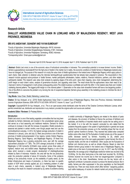 Research Article SHALLOT AGRIBUSINESS VALUE CHAIN in LOWLAND AREA of MAJALENGKA REGENCY, WEST JAVA PROVINCE, INDONESIA