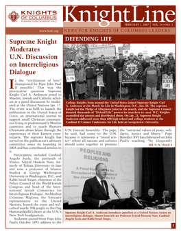 Supreme Knight Moderates U.N. Discussion on Interreligious Dialogue