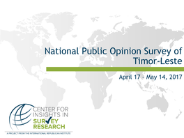 National Public Opinion Survey of Timor-Leste