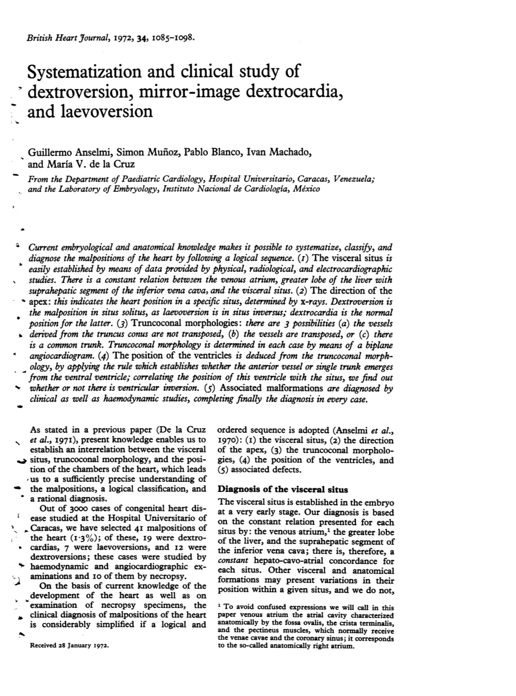 Dextroversion, Mirror-Image Dextrocardia, and Laevoversion