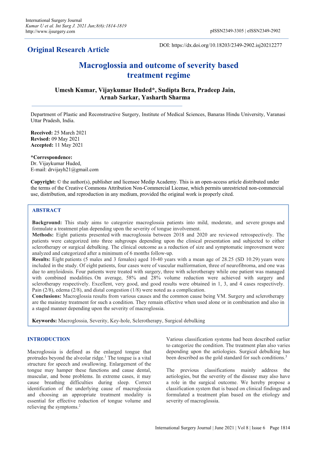 Macroglossia and Outcome of Severity Based Treatment Regime