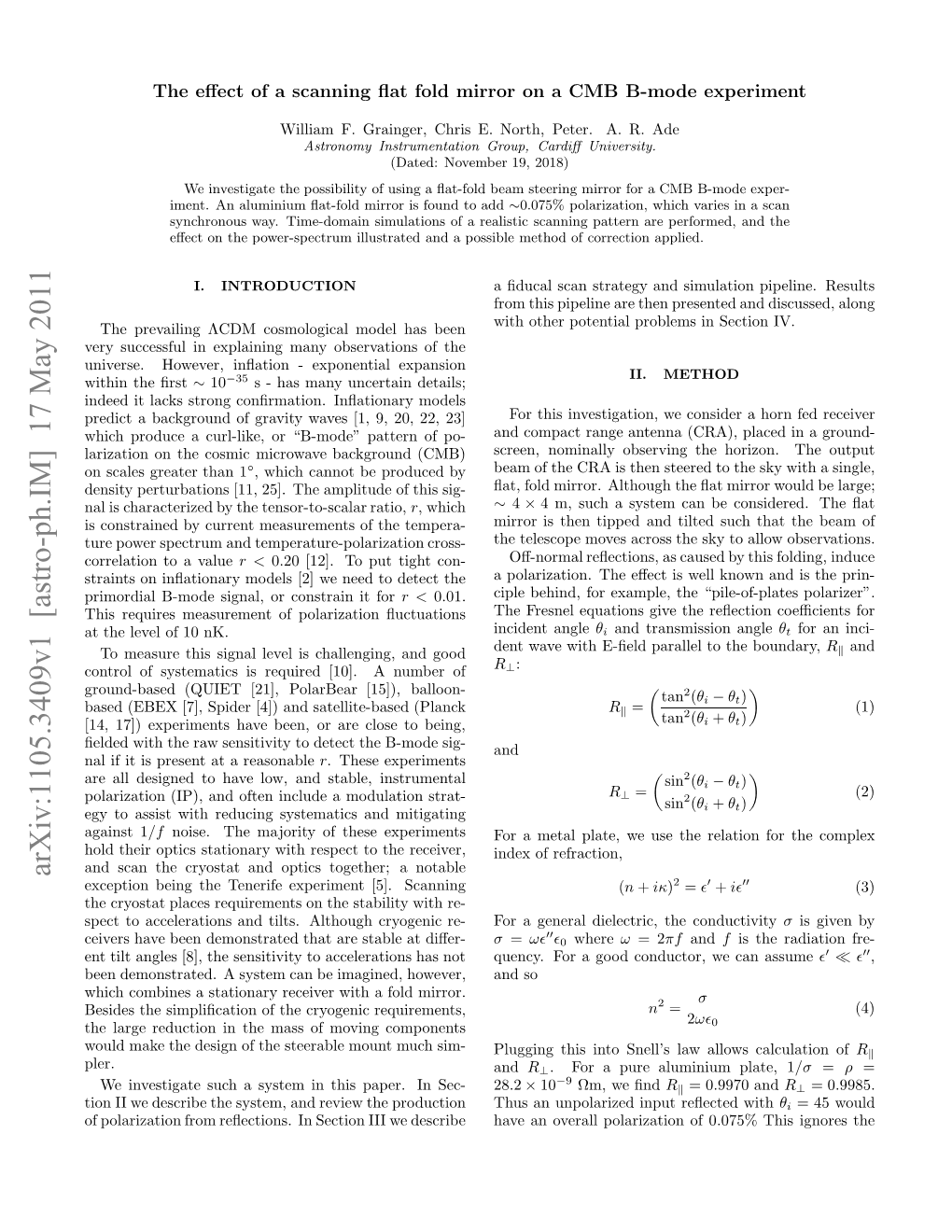 The Effect of a Scanning Flat Fold Mirror on a CMB B-Mode Experiment