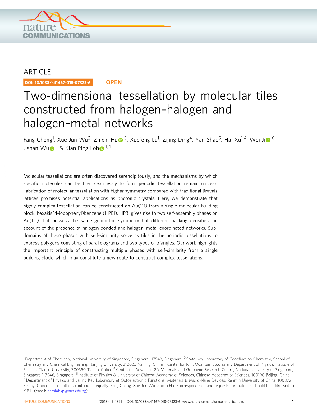 Two-Dimensional Tessellation by Molecular Tiles Constructed from Halogen–Halogen and Halogen–Metal Networks