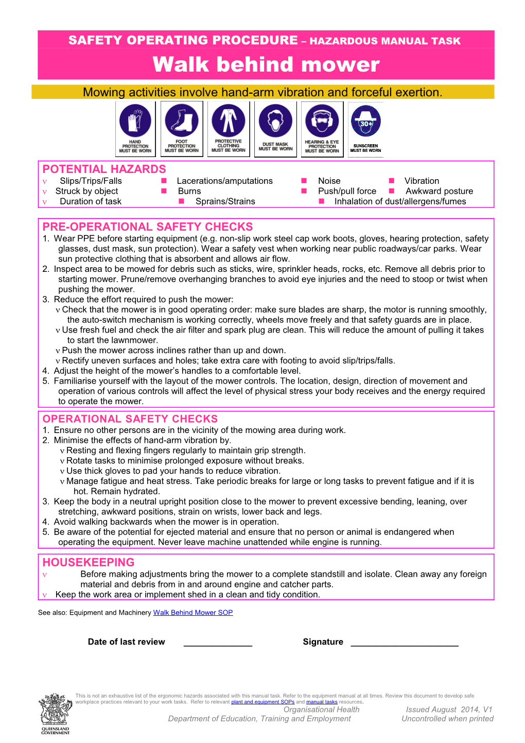 Safety Operating Procedure s3