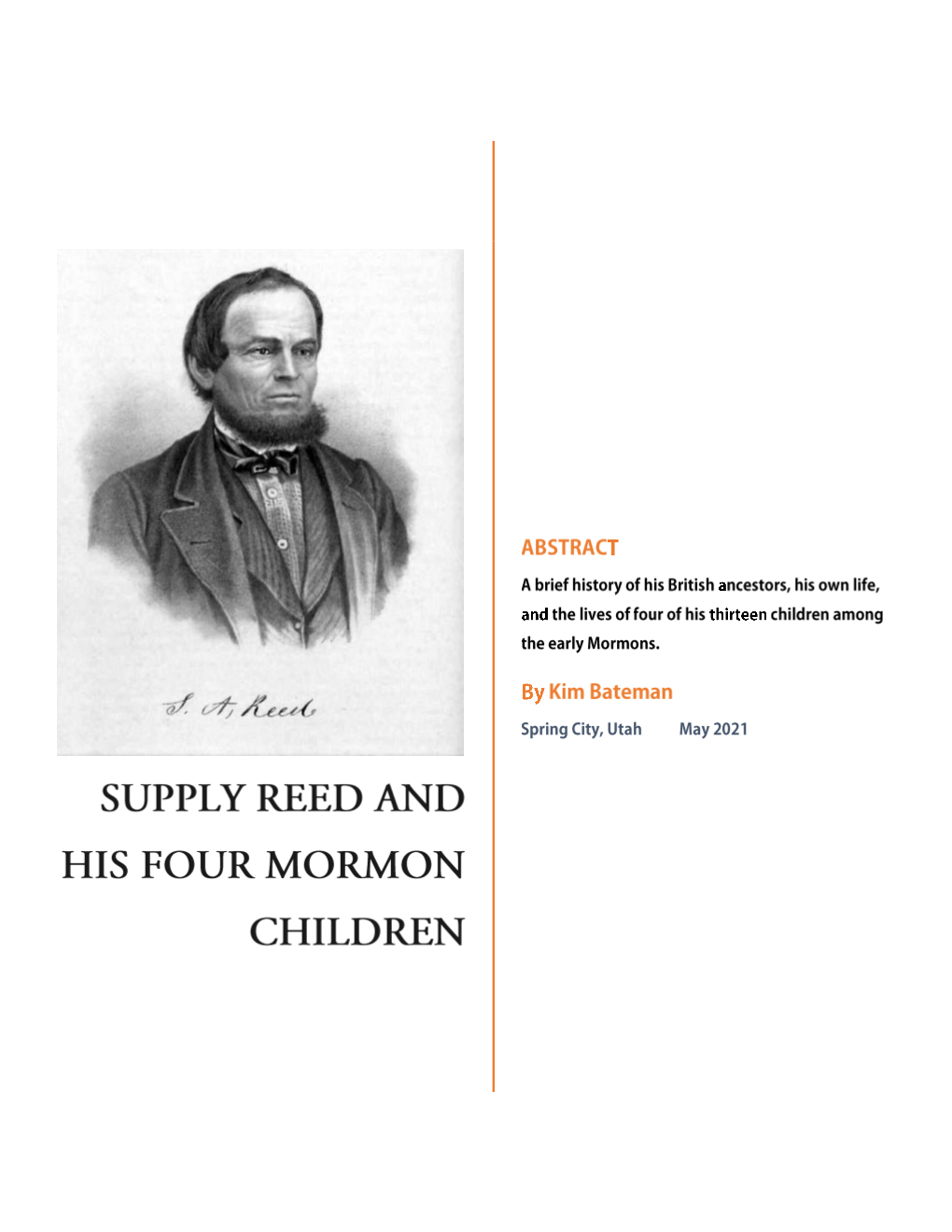 Supply Reed and His Four Mormon Children