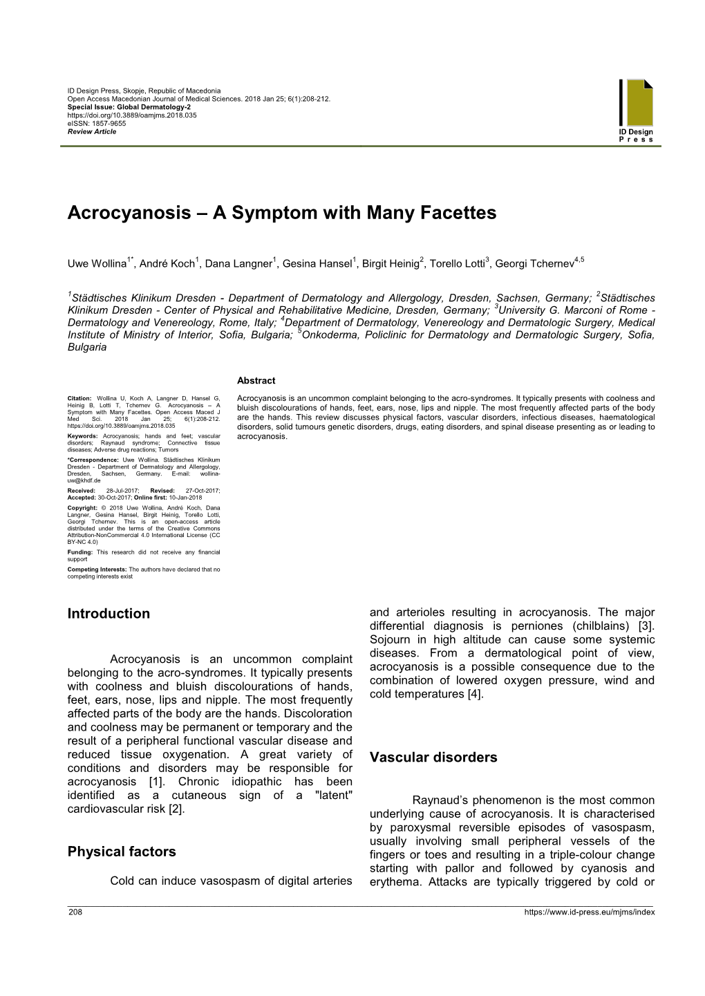 Acrocyanosis – a Symptom with Many Facettes