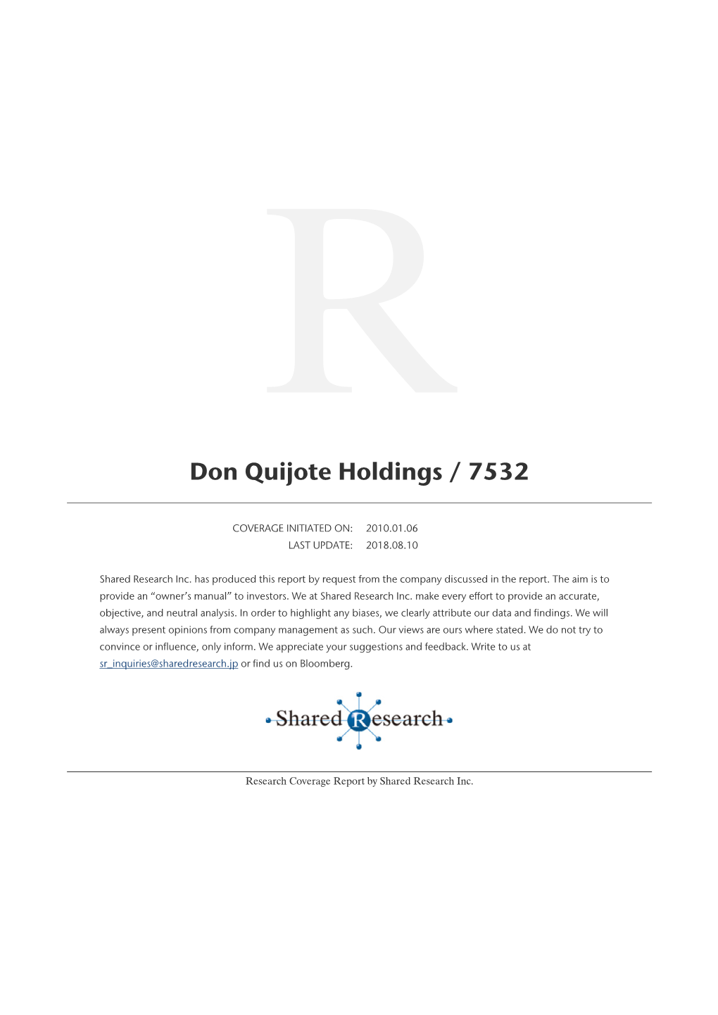 Don Quijote Holdings / 7532