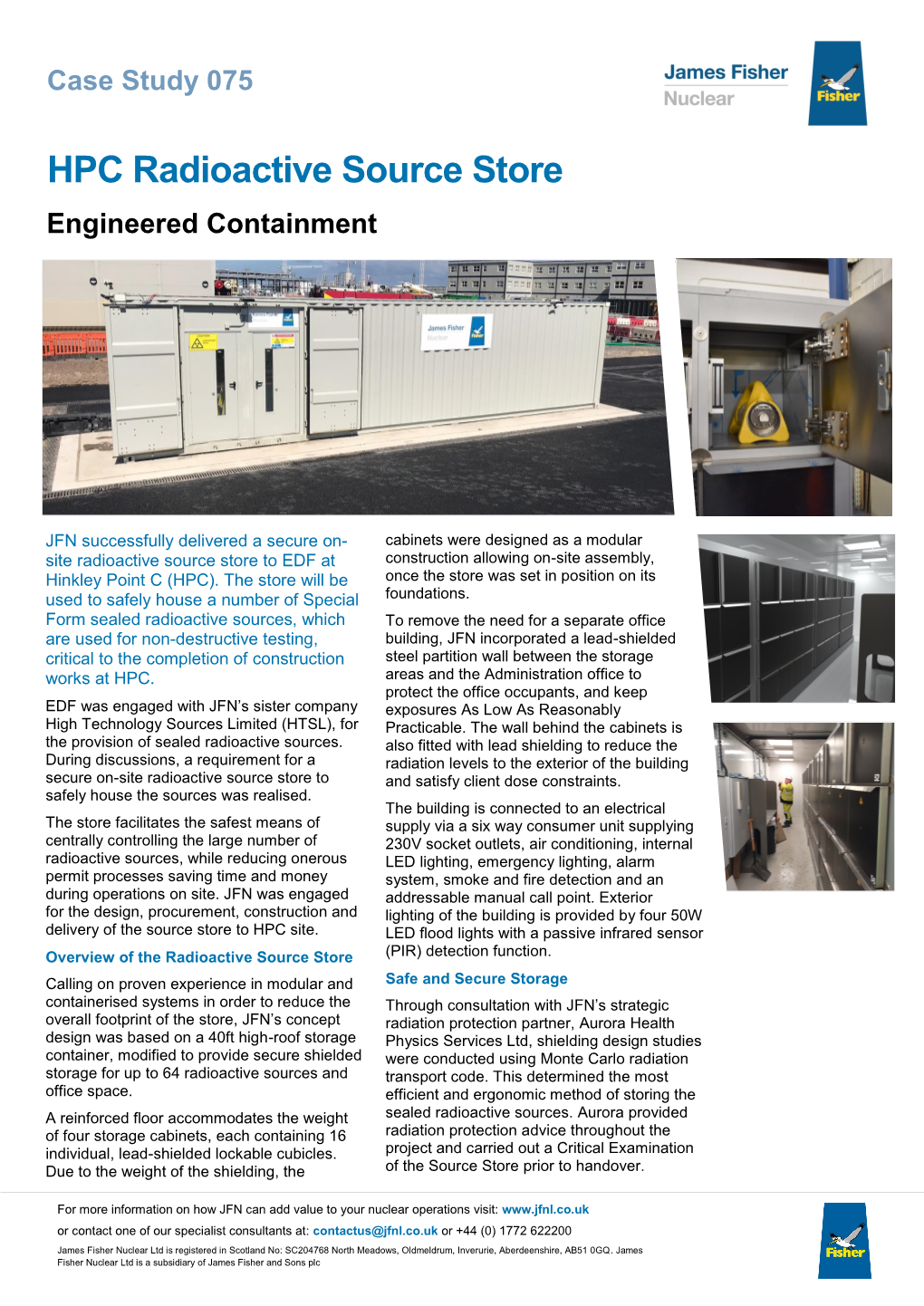 HPC Radioactive Source Store Engineered Containment