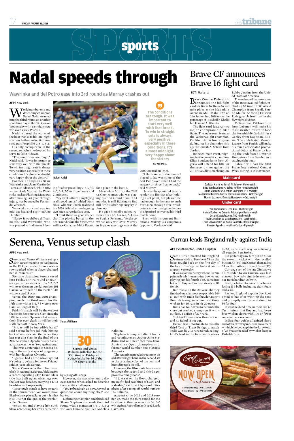 Nadal Speeds Through