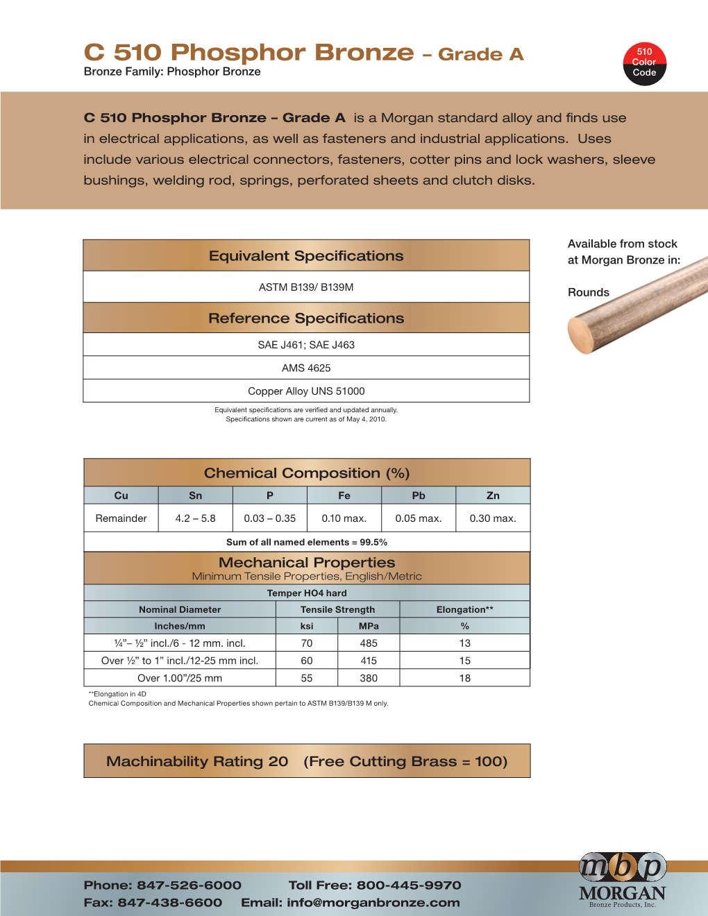 C51000 Phosphor Bronze