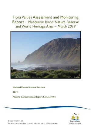 Flora Values Assessment and Monitoring Report – Macquarie Island Nature Reserve and World Heritage Area – March 2019