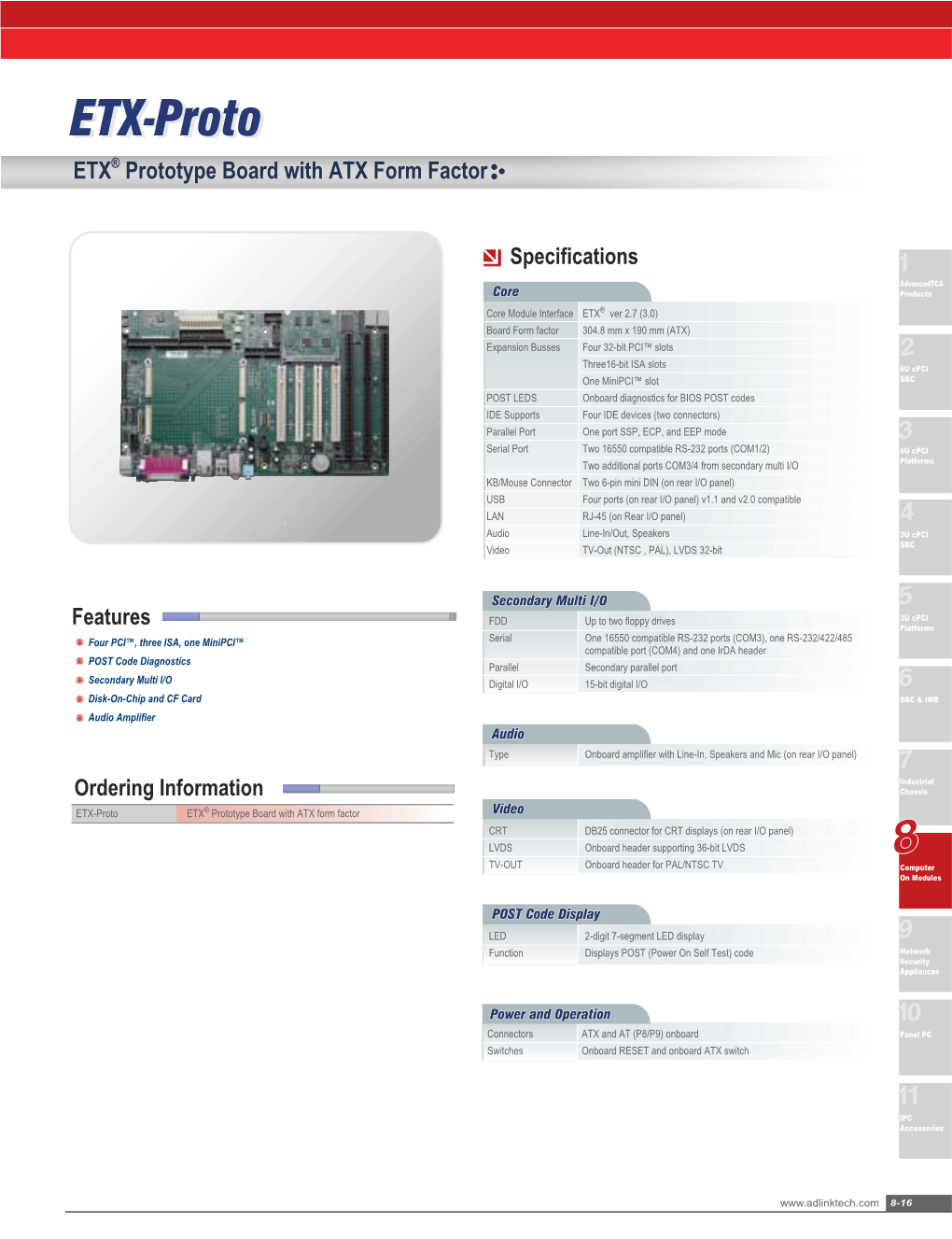 ETX-Protoetx-Proto ETX® Prototype Board with ATX Form Factor