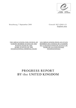 PROGRESS REPORT by the UNITED KINGDOM