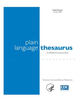 Plain Language Thesaurus for Health Communications