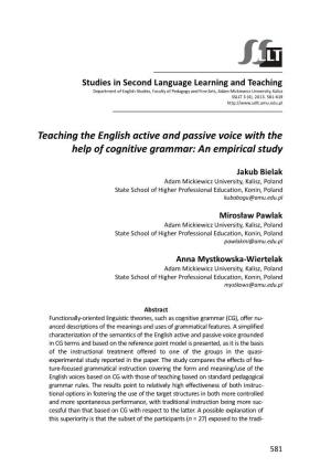 Teaching the English Active and Passive Voice with the Help of Cognitive Grammar: an Empirical Study