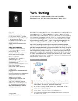 Web Hosting Comprehensive, Scalable Solutions for Hosting Dynamic Websites, Secure Web Services, and Enterprise Applications