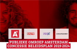 Publieke Omroep Amsterdam Concessie Beleidsplan 2019-2024 Inhoudsopgave