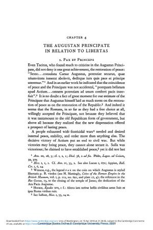 The Augustan Principate in Relation to Libertas