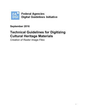 2016 Technical Guidelines for Digitizing Cultural Heritage Materials