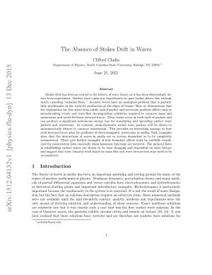 The Absence of Stokes Drift in Waves