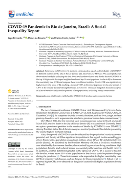 COVID-19 Pandemic in Rio De Janeiro, Brazil: a Social Inequality Report