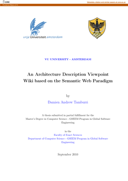 An Architecture Description Viewpoint Wiki Based on the Semantic Web Paradigm