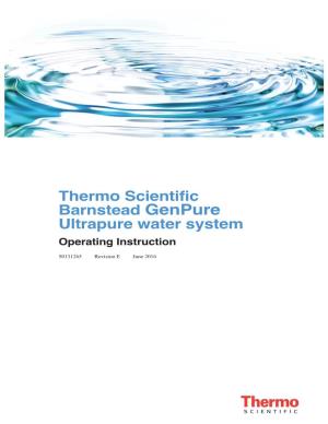 Thermo Scientific Barnstead Genpure Ultrapure Water System