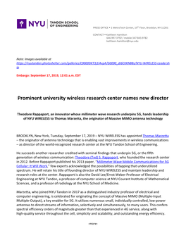Prominent University Wireless Research Center Names New Director