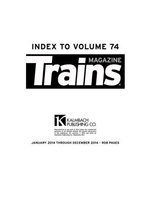 Trains 2014 Index