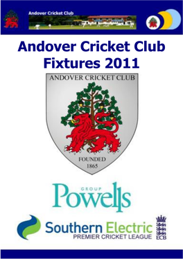 Andover Cricket Club Fixtures 2011