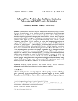 Software Defect Prediction Based on Stacked Contractive Autoencoder and Multi-Objective Optimization