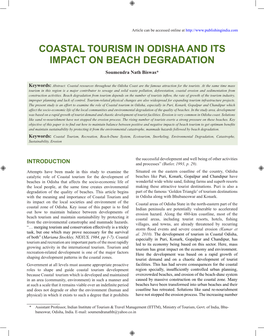 Coastal Tourism in Odisha and Its Impact on Beach Degradation