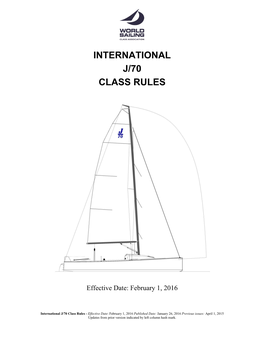 International J/70 Class Rules