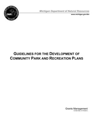 Guidelines for the Development of Community Park and Recreation Plans