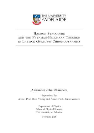 Hadron Structure and the Feynman-Hellmann Theorem in Lattice Quantum Chromodynamics