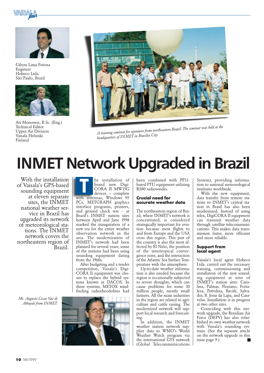 INMET Network Upgraded in Brazil