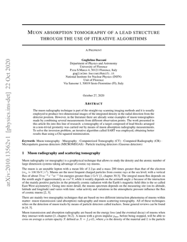 Muon Absorption Tomography of a Lead Structure