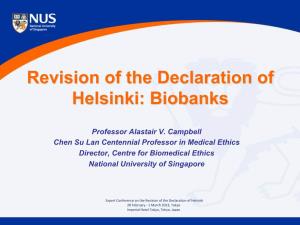 Revision of the Declaration of Helsinki: Biobanks