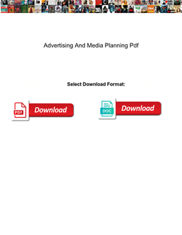 Advertising and Media Planning Pdf