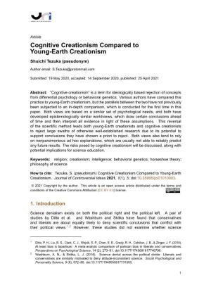 Cognitive Creationism Compared to Youngearth Creationism