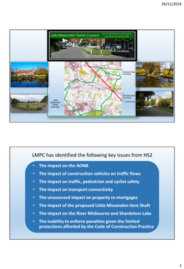 LMPC Has Identified the Following Key Issues from HS2