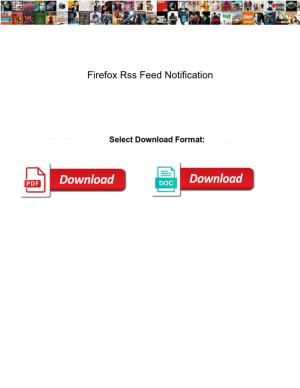Firefox Rss Feed Notification