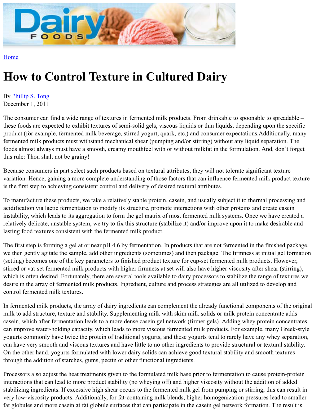 How to Control Texture in Cultured Dairy