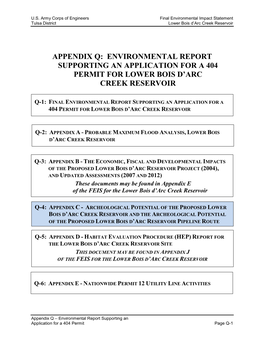 Lower Bois D'arc Creek Reservoir, Final Environmental Impact Statement
