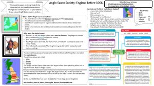 Anglo-Saxon Society: England Before 1066 • What England Was Like Before 1066