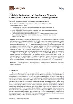 Catalytic Performance of Lanthanum Vanadate Catalysts in Ammoxidation of 2-Methylpyrazine
