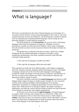 Chapter 1: What Is Language?