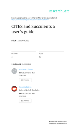 CITES and Succulents a User's Guide