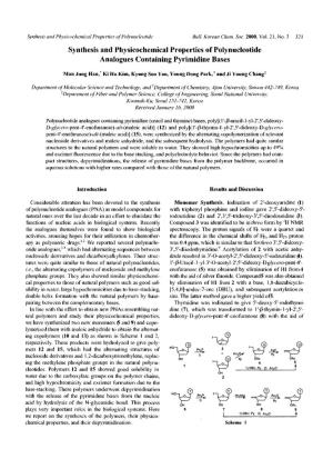 Synthesis and Physicochemical Properties of Polynucleotide Analogues Containing Pyrimidine Bases