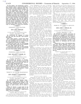 CONGRESSIONAL RECORD— Extensions of Remarks E1620 HON. DICK CHRYSLER HON. WILLIAM F. CLINGER, JR. HON. GEORGE P. RADANOVICH HO